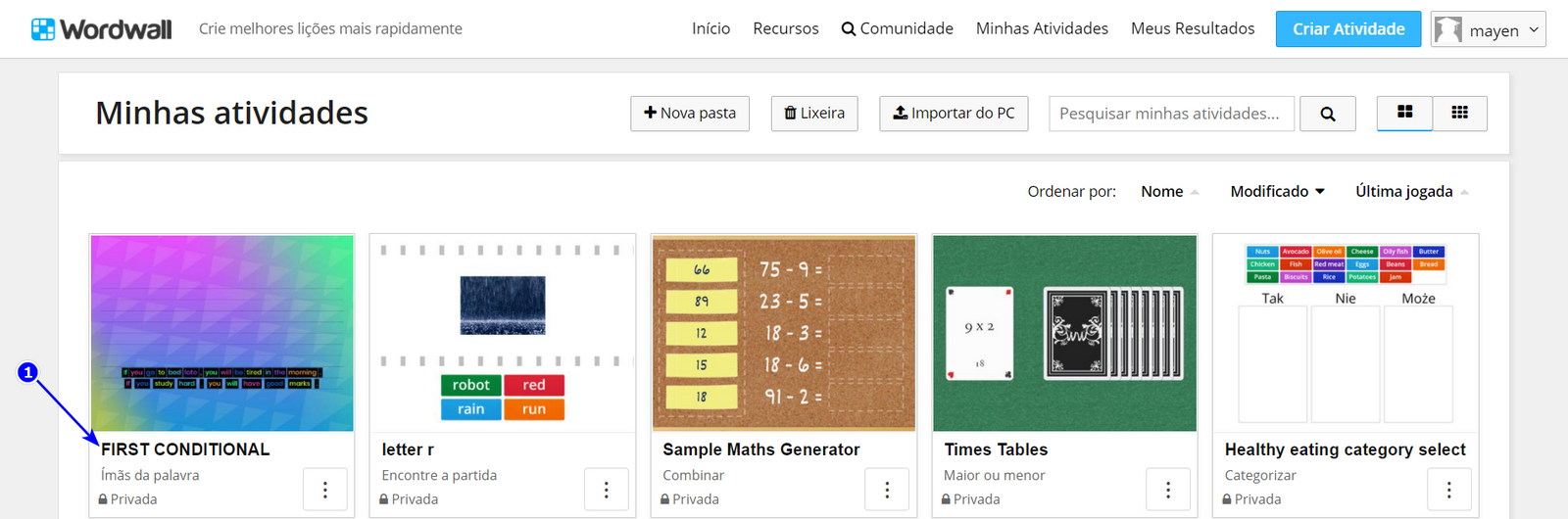 Como pesquisar atividades da comunidade? – Wordwall