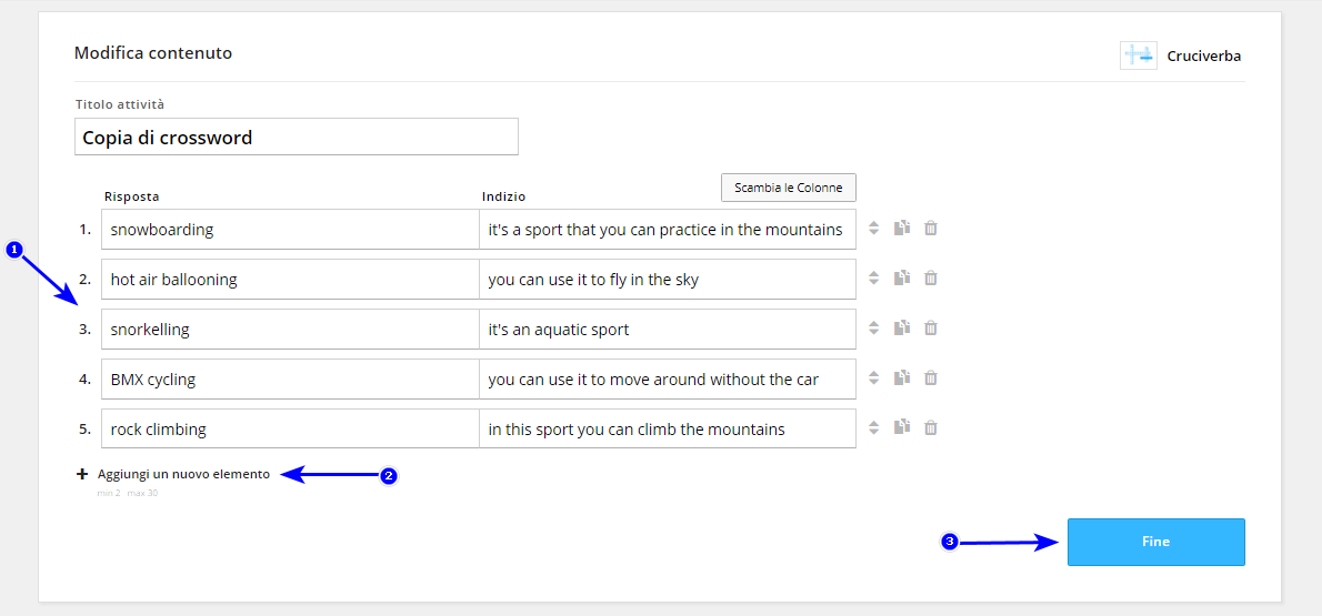 Come si crea un cruciverba wordwall
