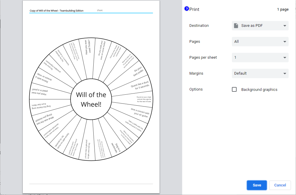 Come si stampa una risorsa di Wordwall? Wordwall